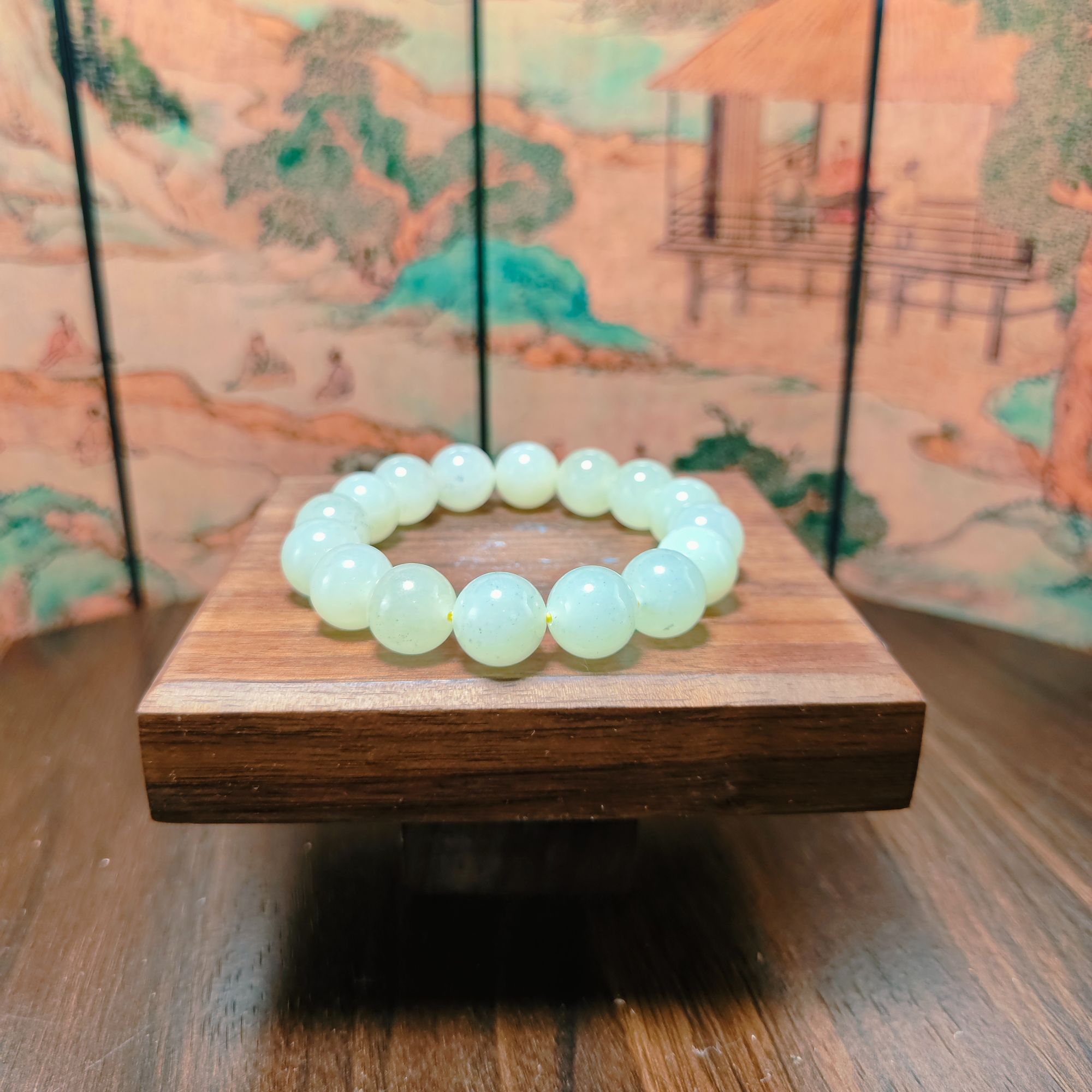 Y和田玉圆珠手串（卡12）2248