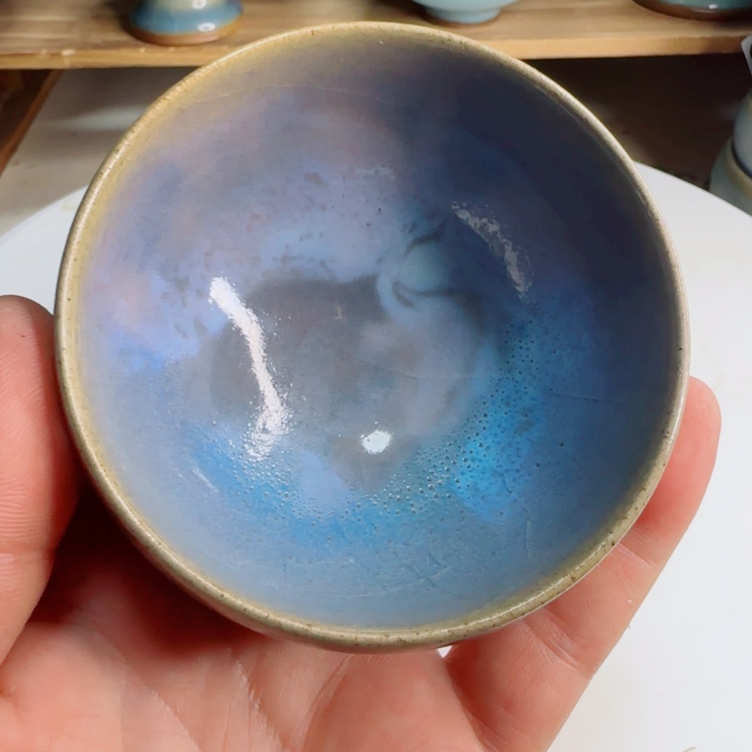 小***黑杯宋钧仿古鸡心碗