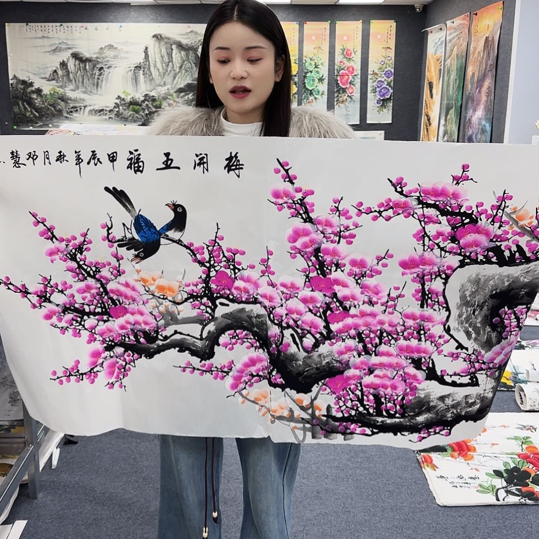 国画作品小姐姐放漏中