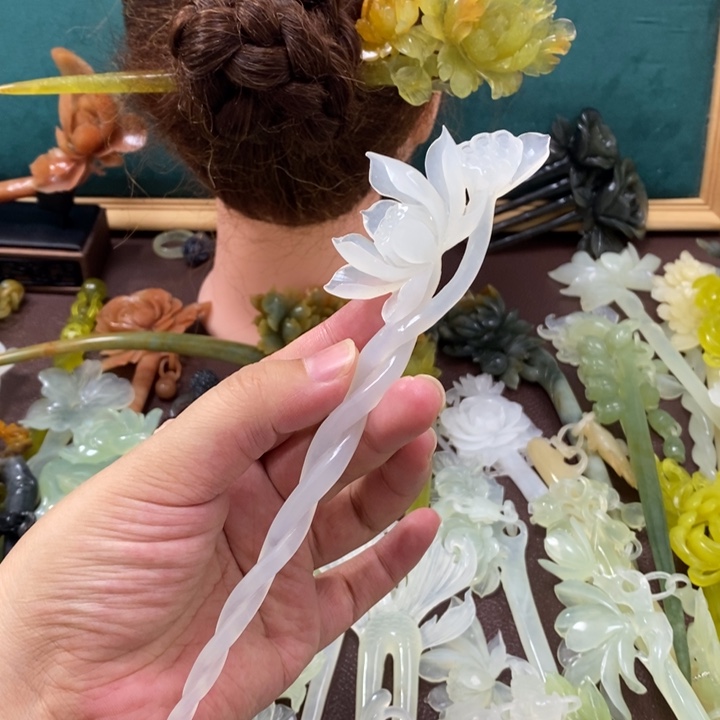 蛇纹石玉发饰未镶嵌