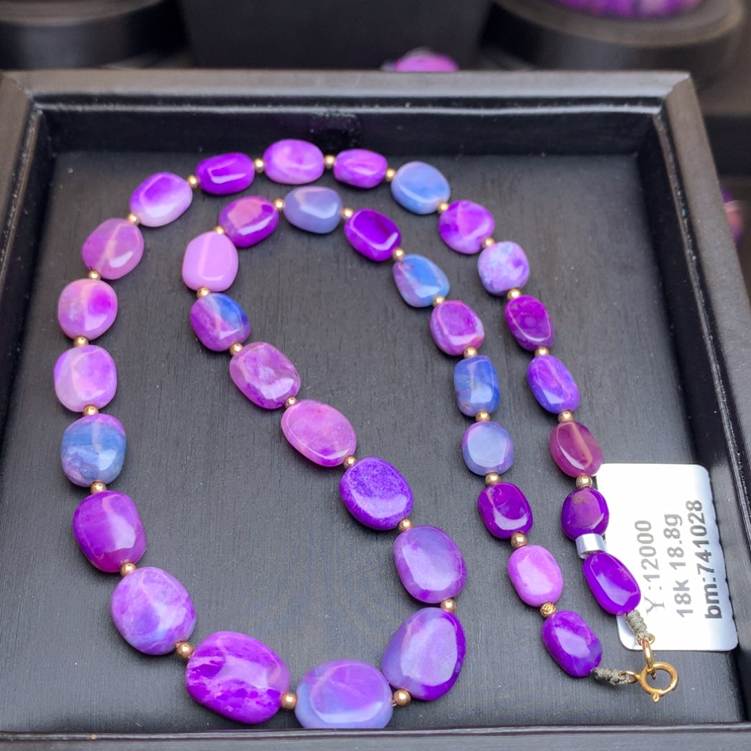 苏纪石（舒俱来）18K金镶嵌项链