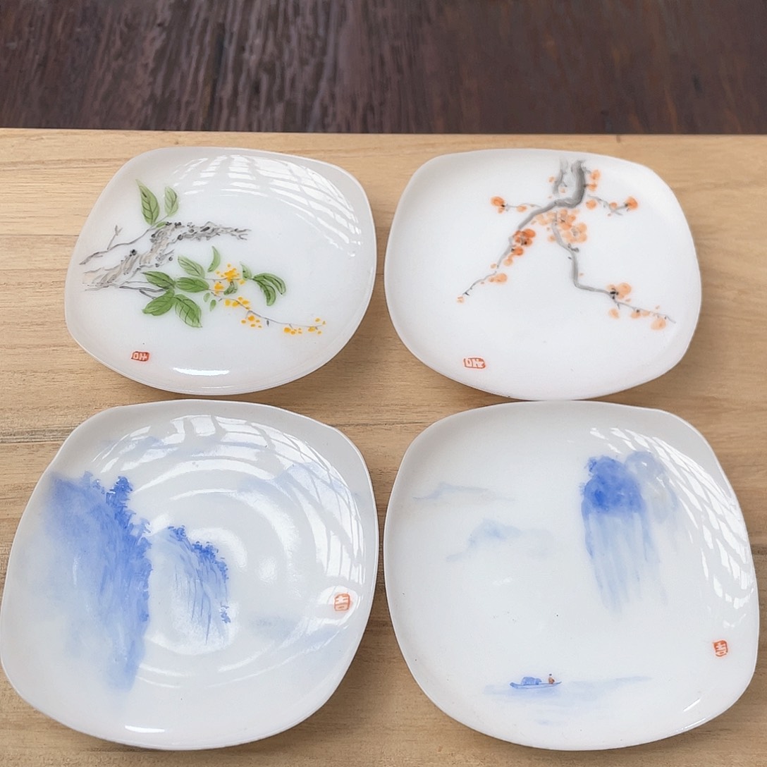 冰种手绘全瓷杯垫