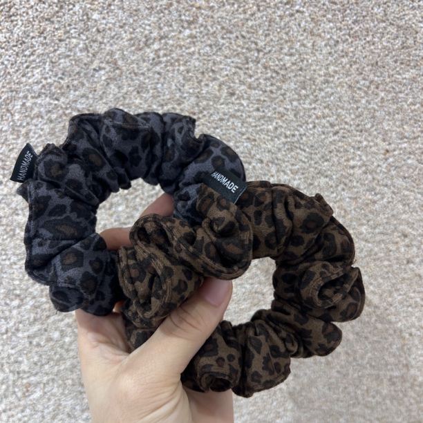 韩国多褶皱豹纹小肠气质时尚百搭简约ins