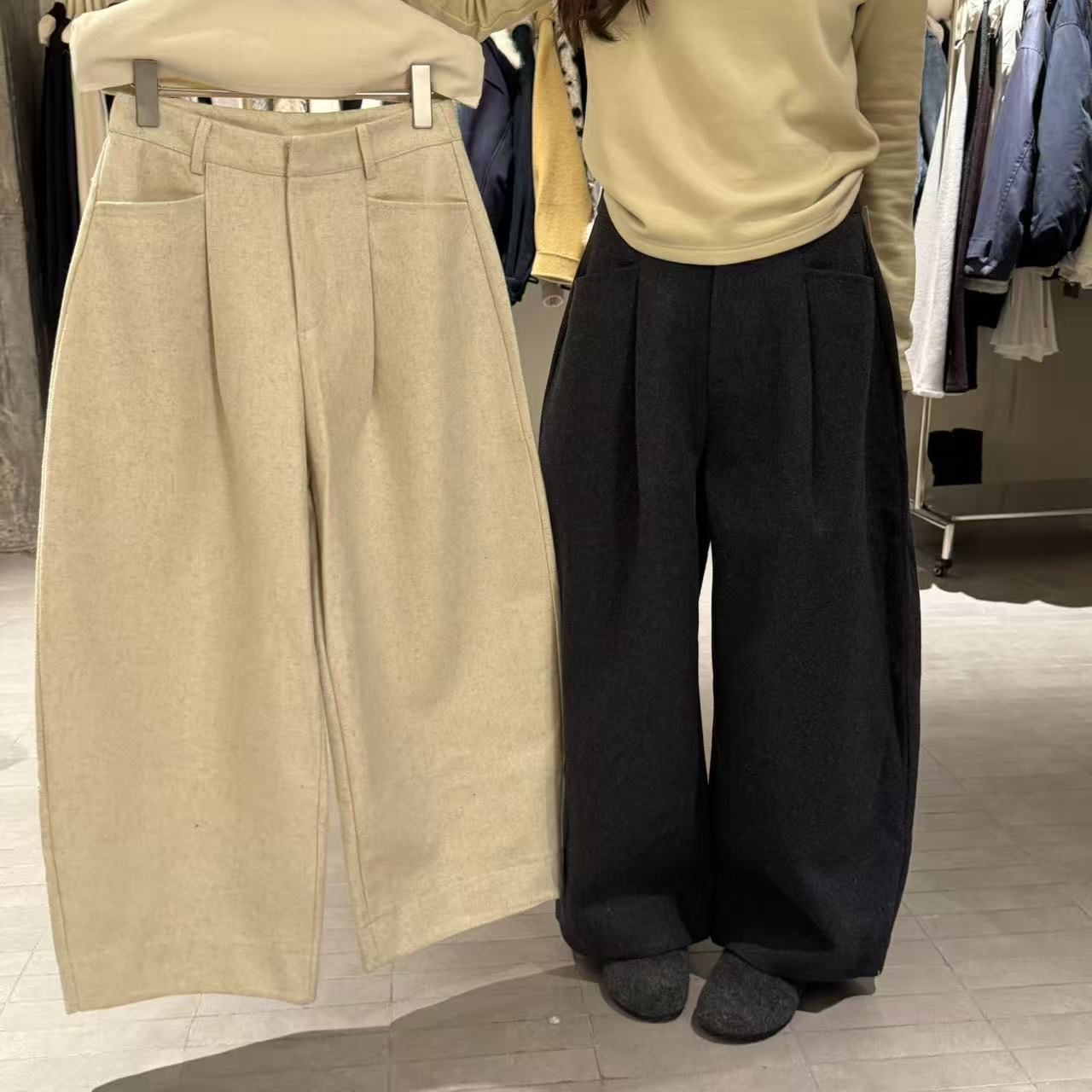 imiss@60668 韩系简约百搭显瘦弯刀裤（裤长s100左右12-25