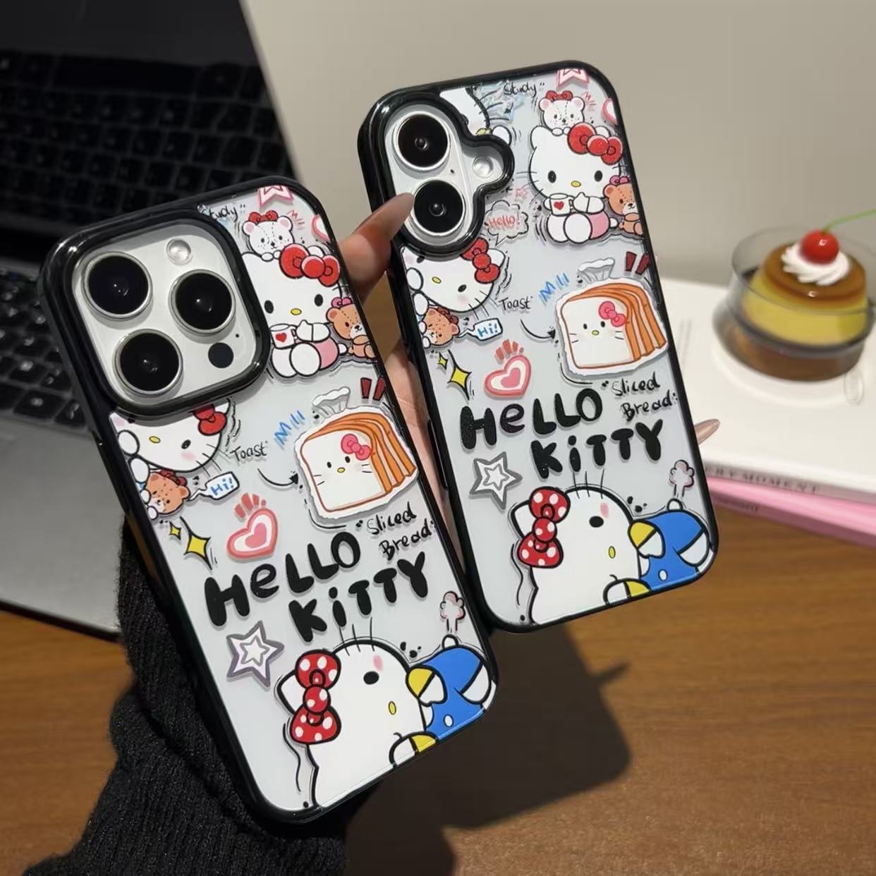 吐司kitty猫适用苹果17promax手机壳iphone15亚克力防摔13卡通女