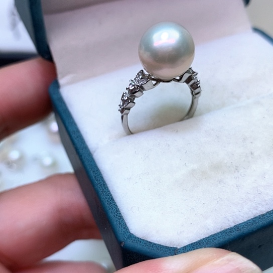 银S925镶嵌淡水珍珠耳饰