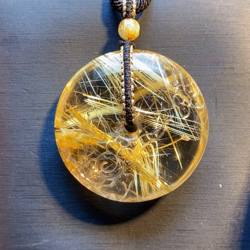 【闪购商品】水晶颈饰未镶嵌天然钛晶平安扣吊坠