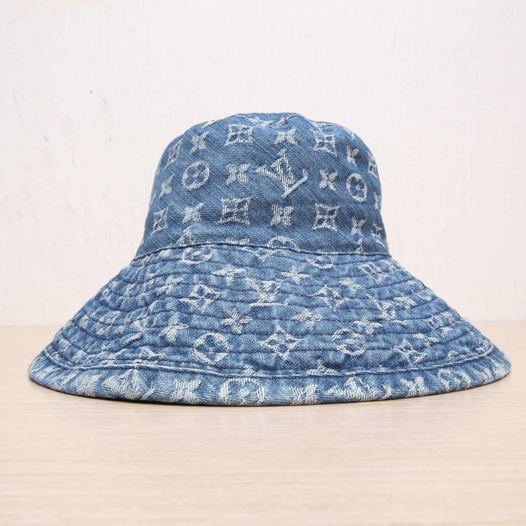 95新 LouisVuitton/路易威登 小花黑黑 牛仔蓝 印花 渔夫帽