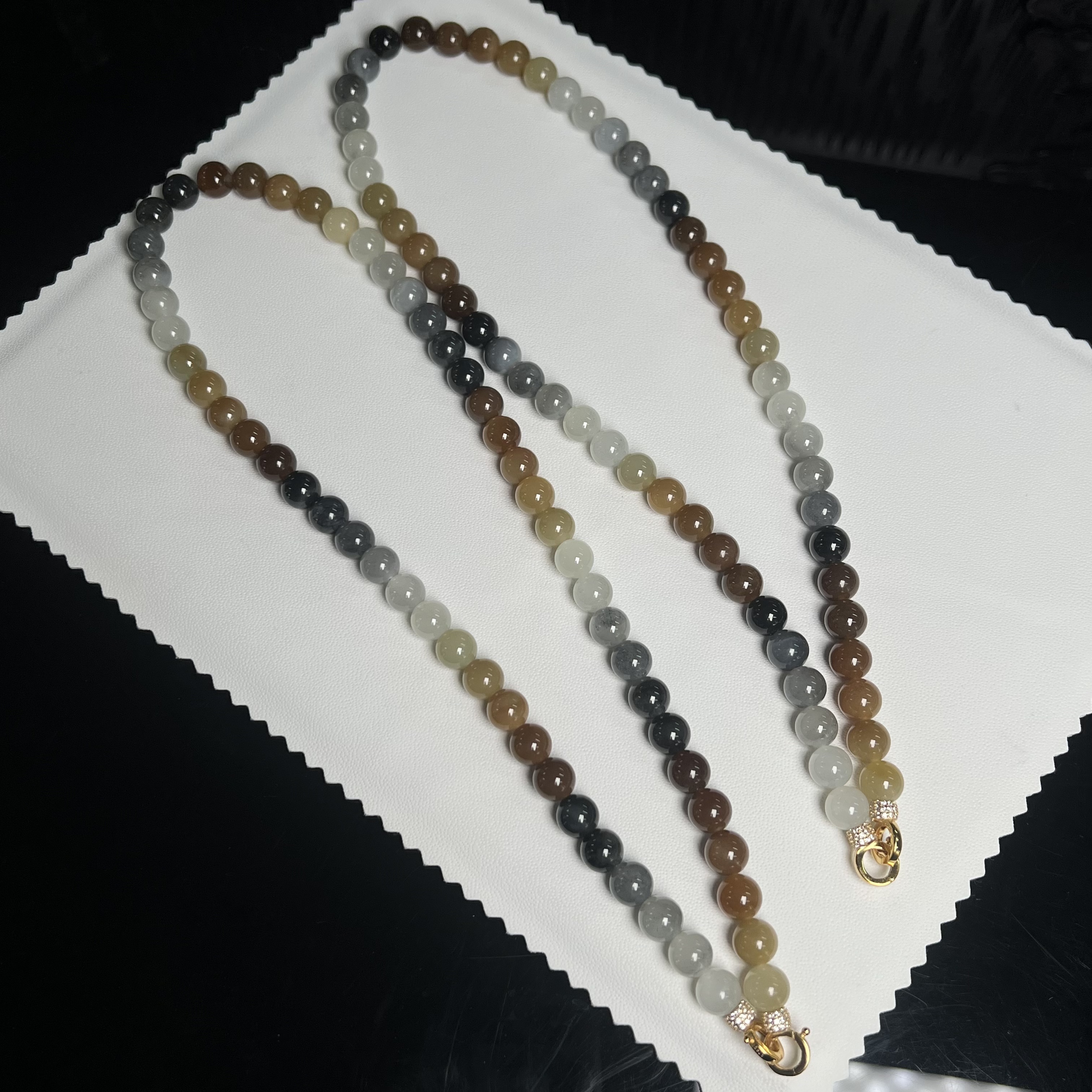 【北野珠宝】天然和田玉三彩项链B183H-270多样性发一8mm