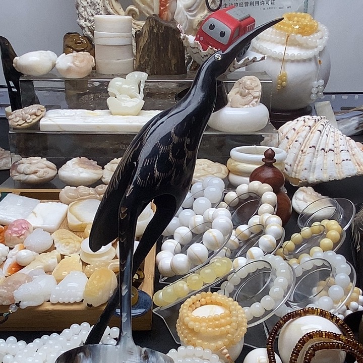 非金属贝壳牦牛角摆件