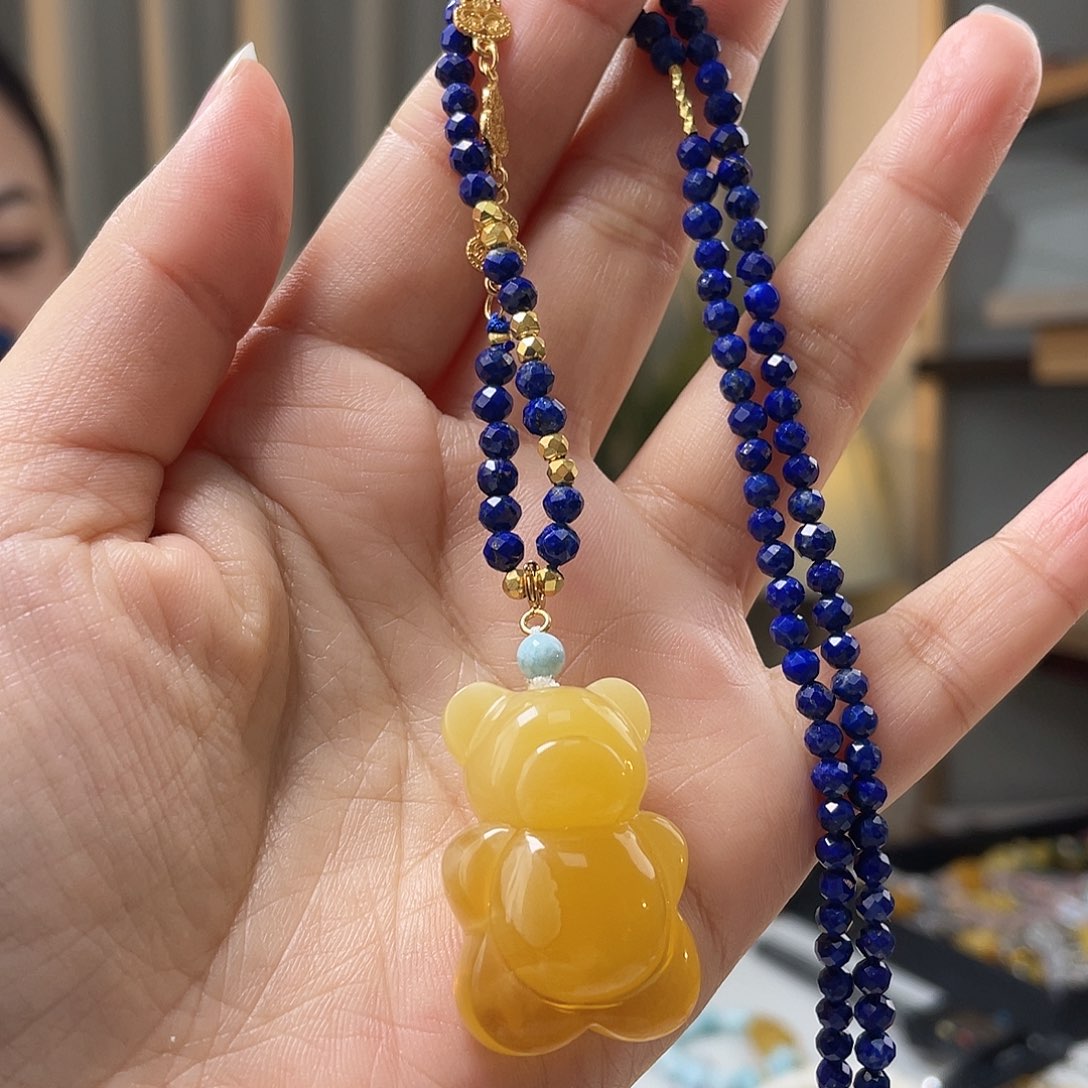 琥珀裸石未镶嵌蜜蜡吊坠