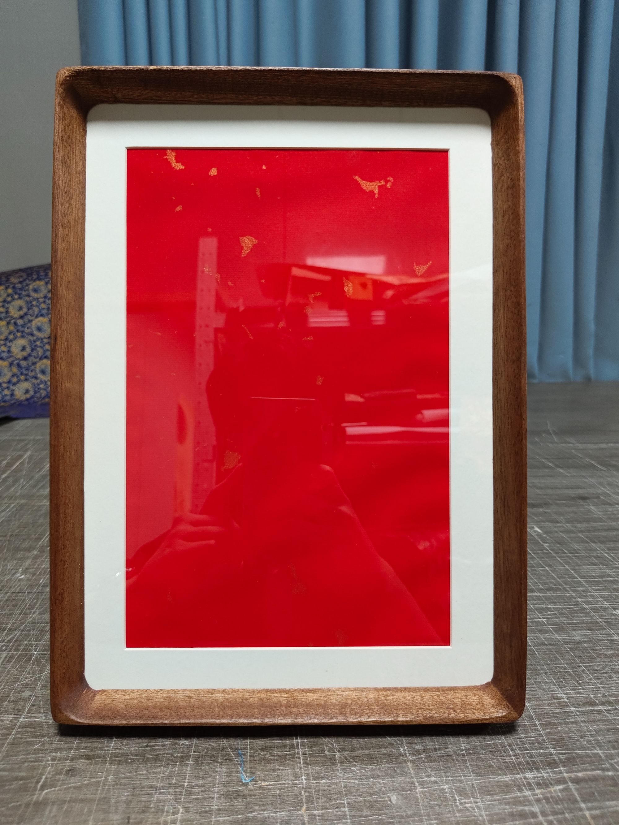 【21*29.7】A4（内圆外方）沙比利&柚木弹珠实木榫卯相框摆台