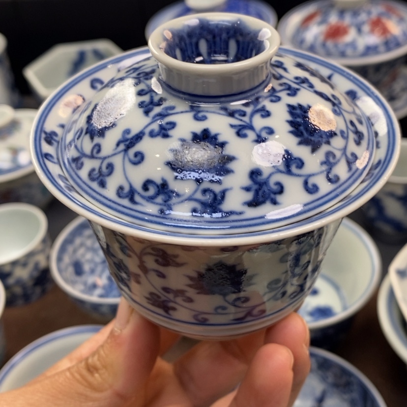 【闪购商品】景德镇青花瓷盖碗