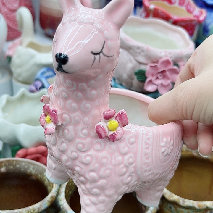 多肉绿植陶瓷花盆9.9包邮，有孔