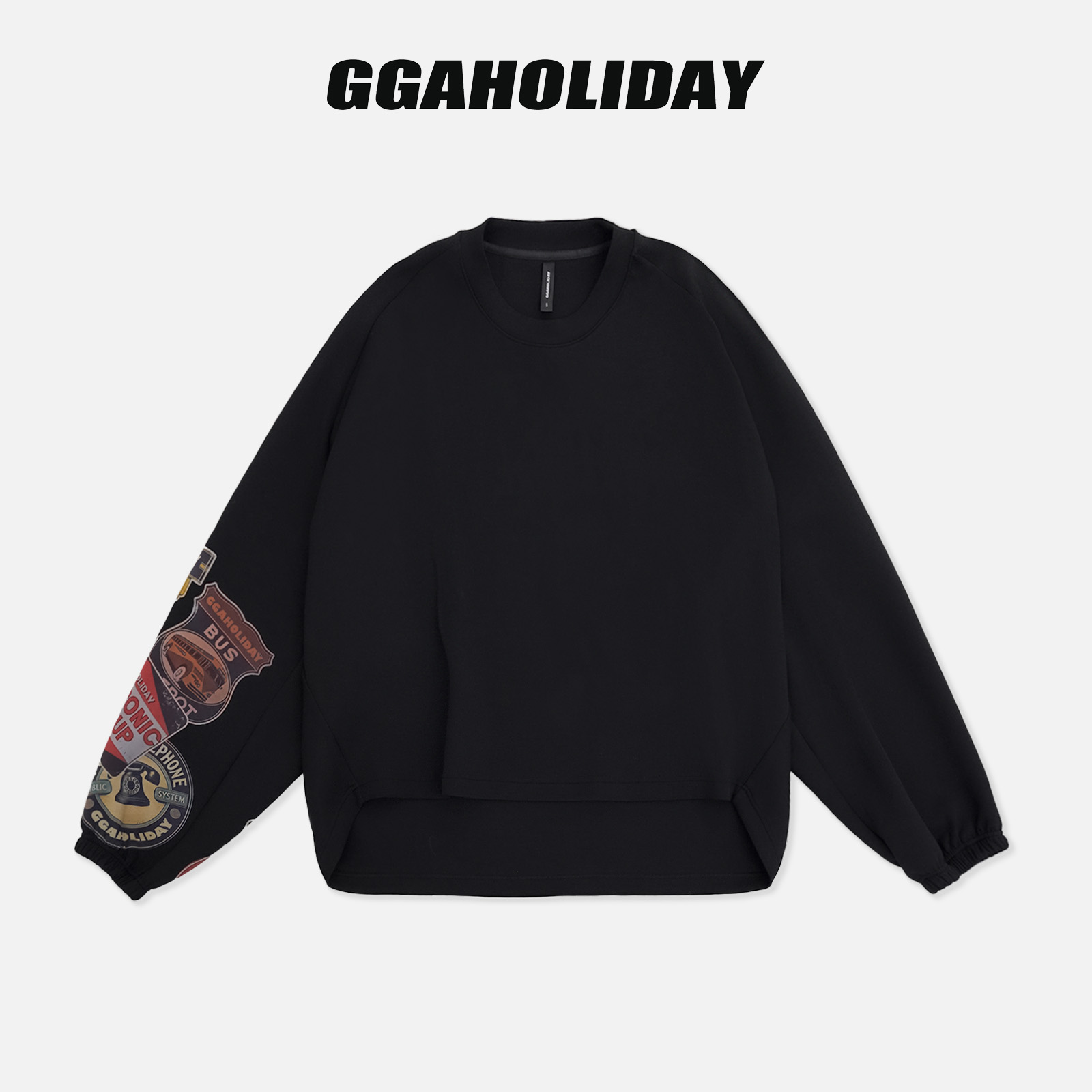 GGAHOLIDAY时尚休闲宽松潮流百搭长袖印花秋冬复古卫衣-154188