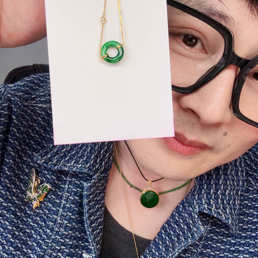 翡翠颈饰18K金镶嵌一个