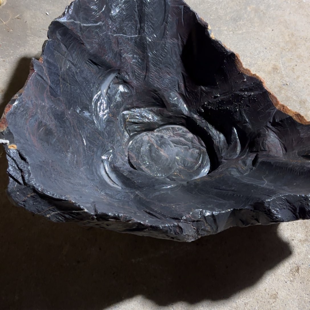 石头冠****询灵璧石花盆 天然外形