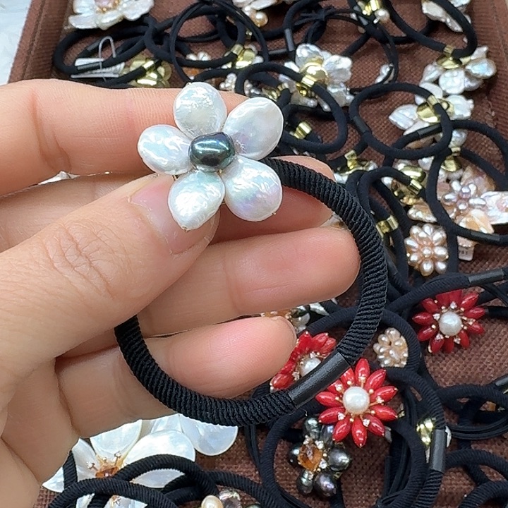 淡水珍珠发饰银S925镶嵌