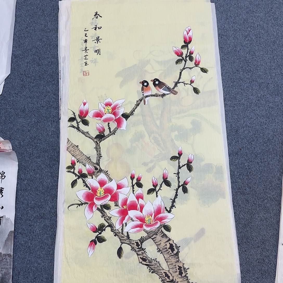 国画尺寸50X100手绘作品 