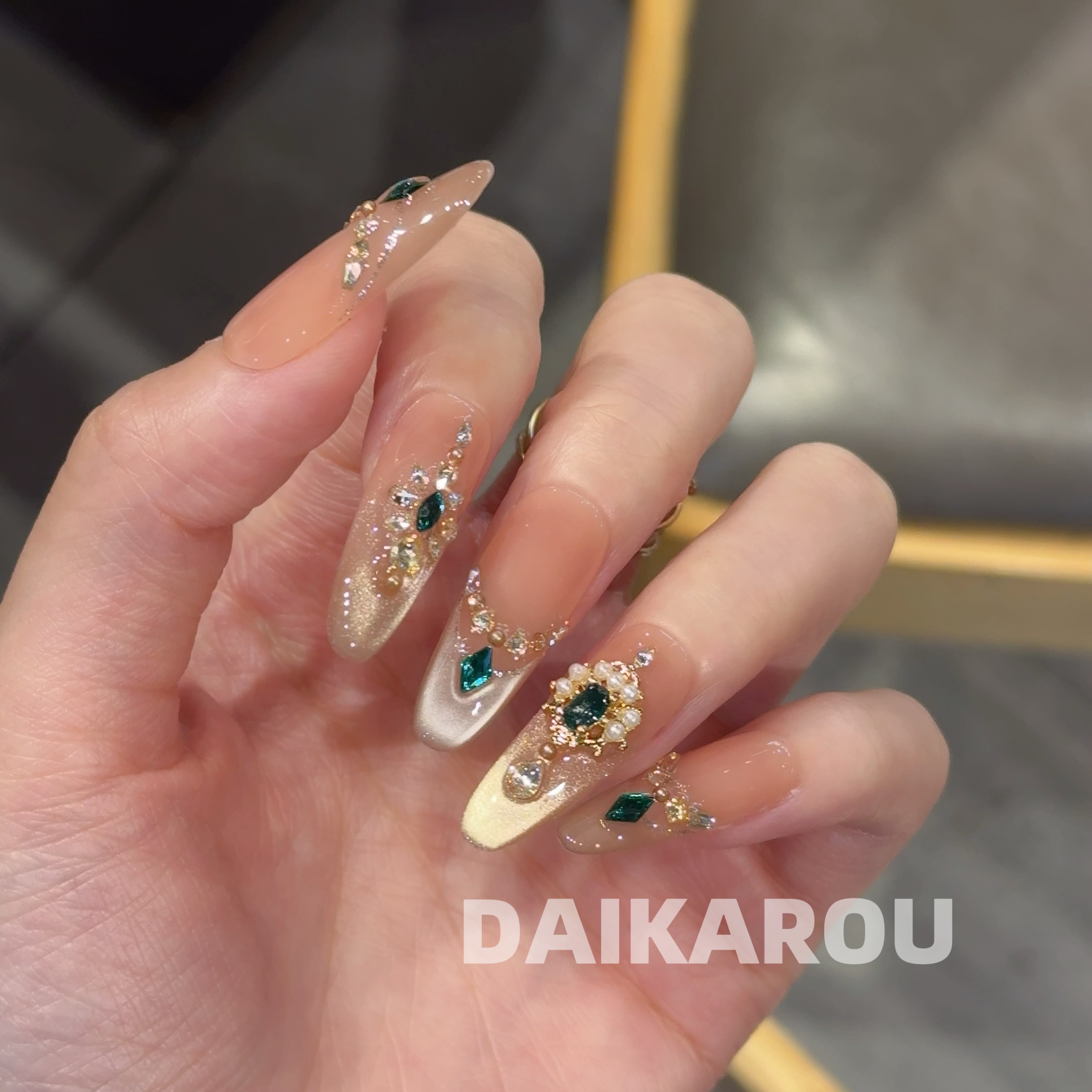 翡金奢影 黛卡柔 预售 此度 中椭圆 长椭圆 长水滴手工穿戴甲10片