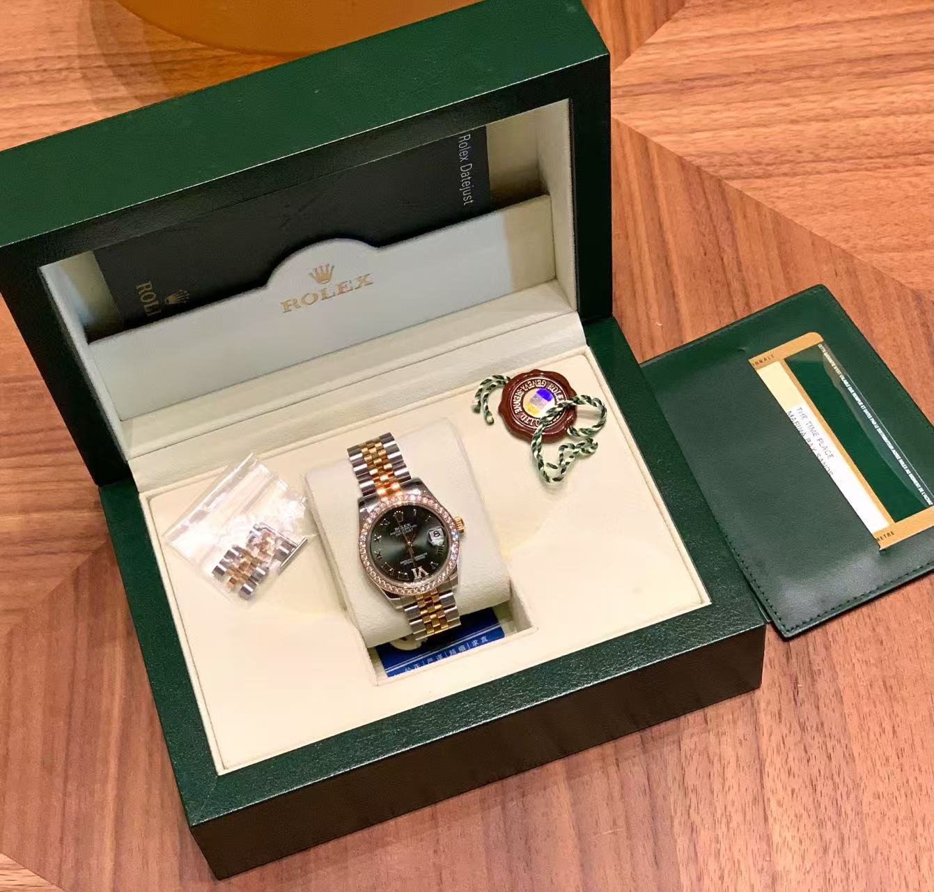 99新 Rolex/劳力士 壹臻/女装日志型178383-0005V绿盘31 28079913