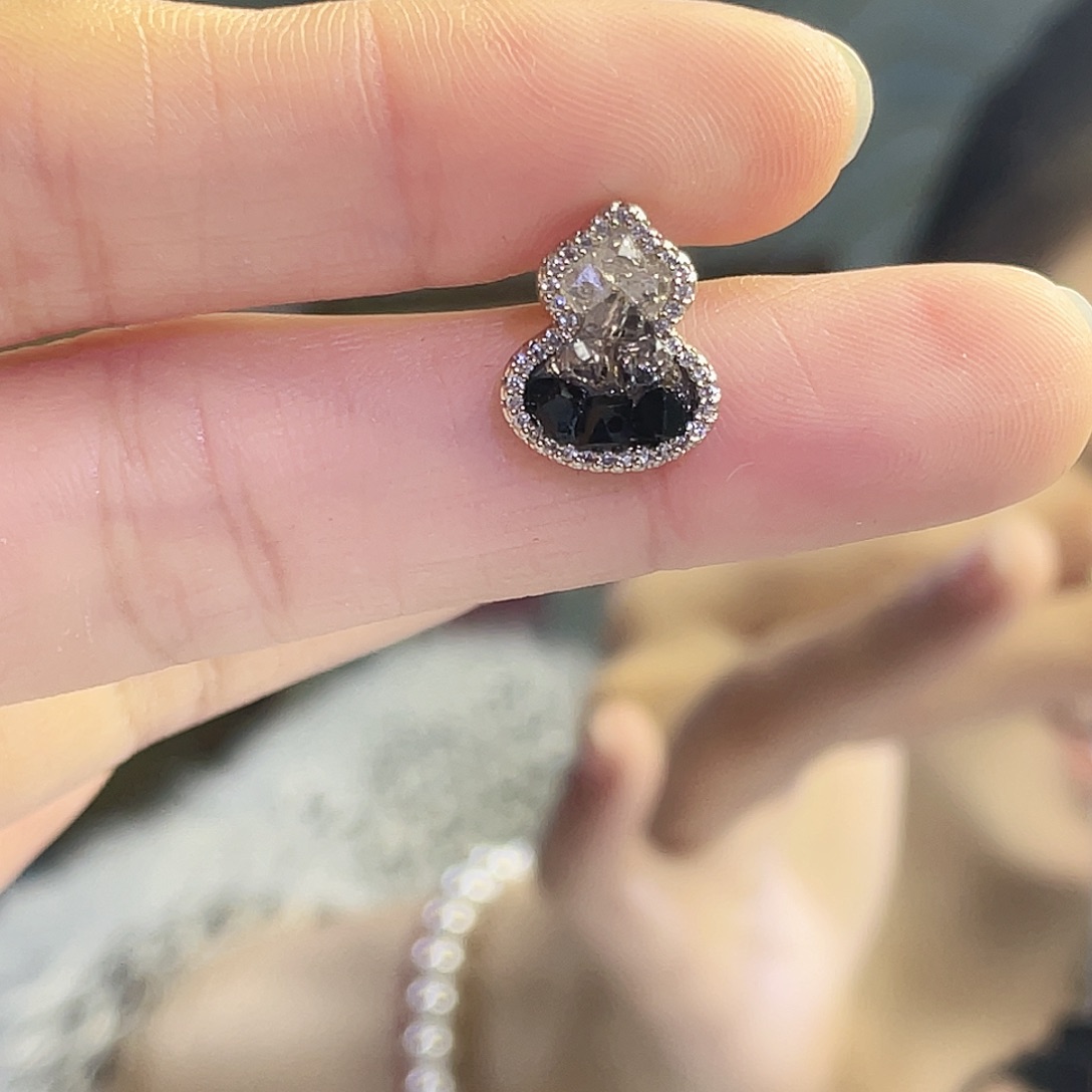 锆石铜合金925银碎碎冰葫芦黑色