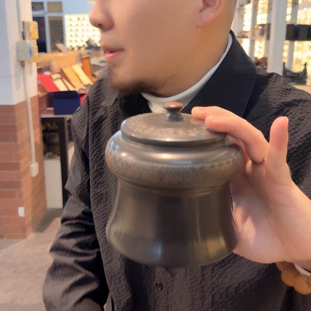 钦州坭兴陶原矿泥茶叶罐半斤