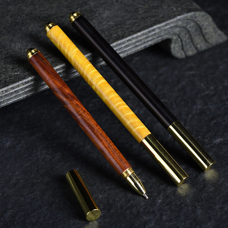 至善工艺黑檀酸枝定心笔简约素款工艺笔中性笔学生送礼品小件礼盒