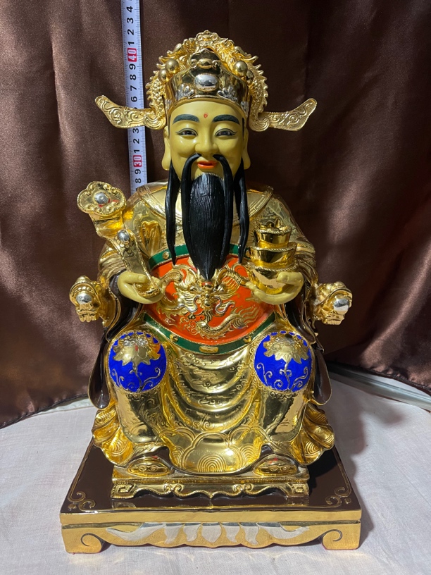 台湾圣凡铜鎏金财神爷