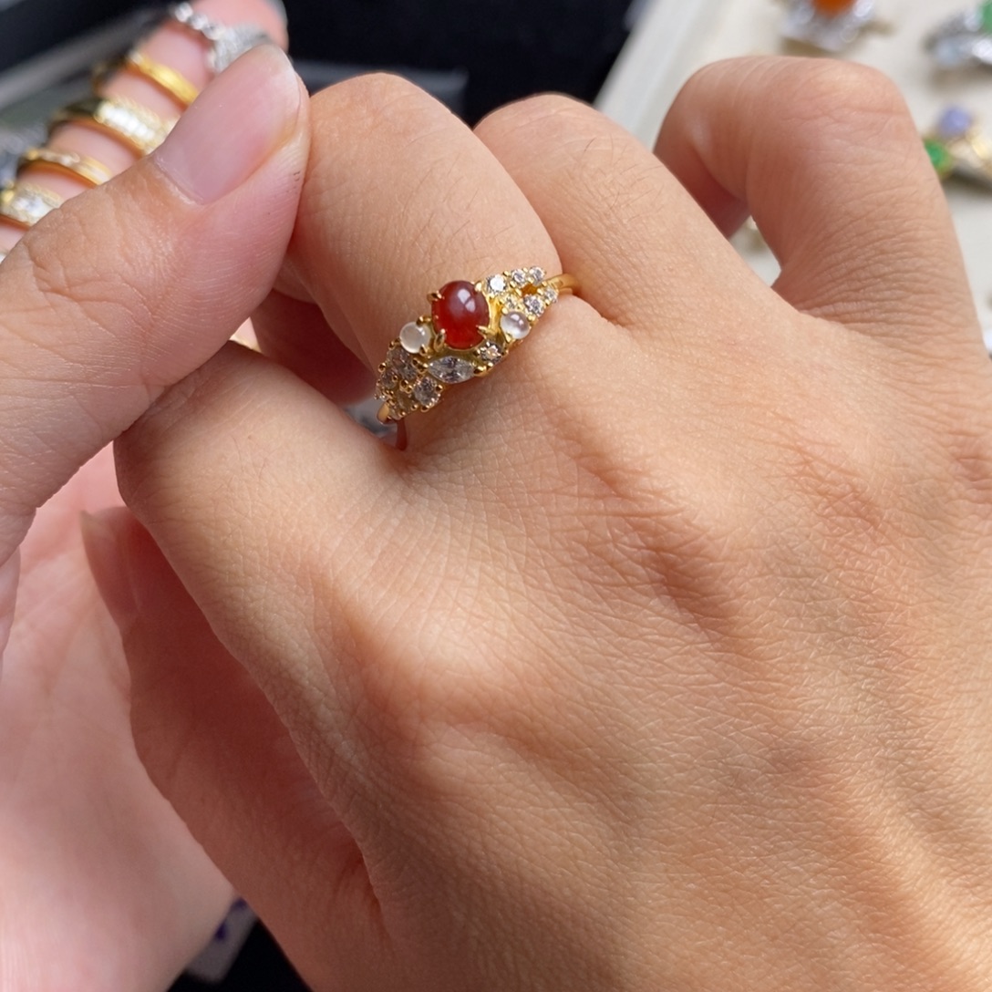 翡翠戒指银S925镶嵌