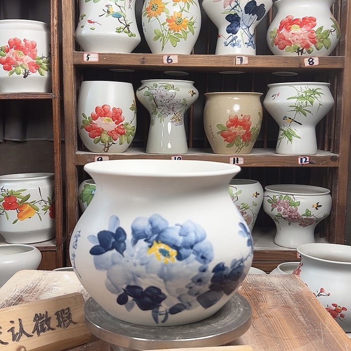 摆件钱袋子兰兰牡丹新款陶瓷