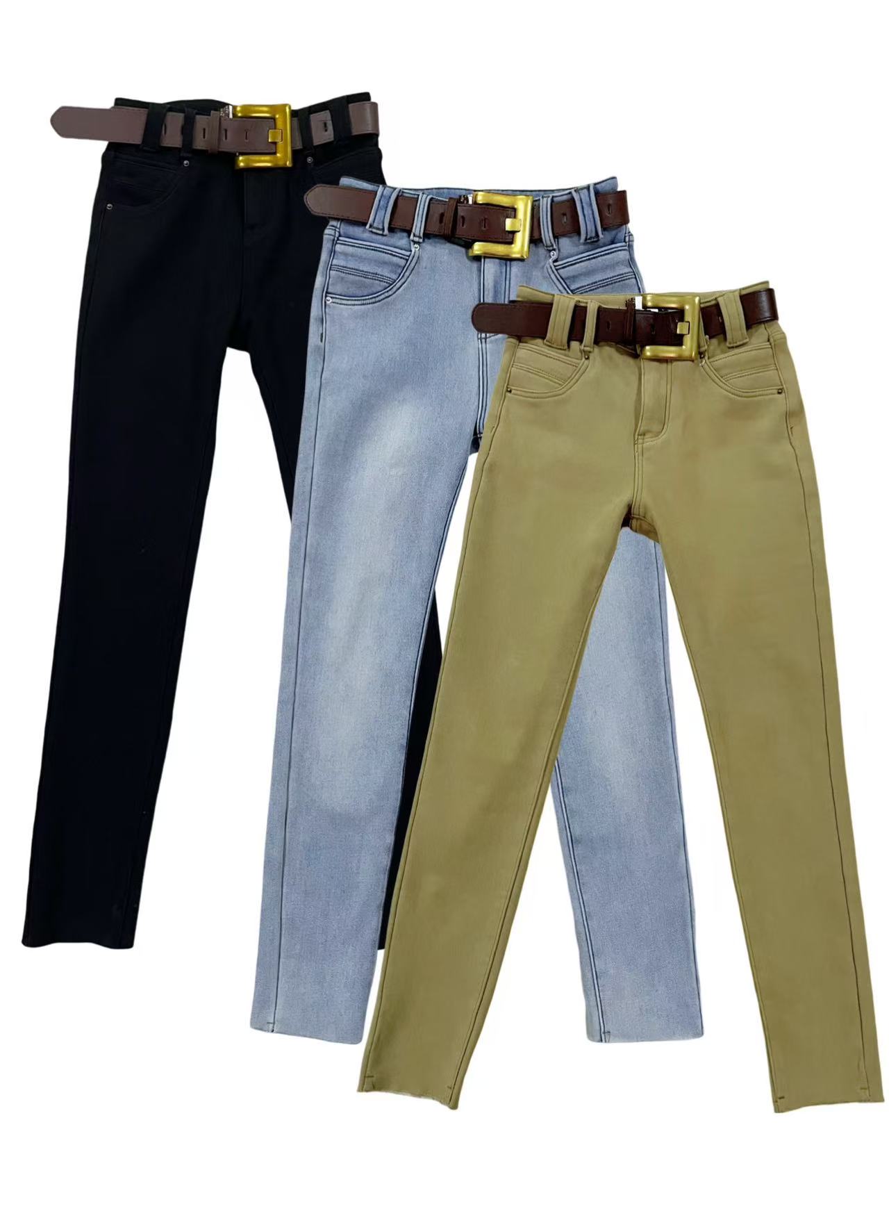 【漫老板】8587私服 定制巨显瘦加绒牛仔小脚裤