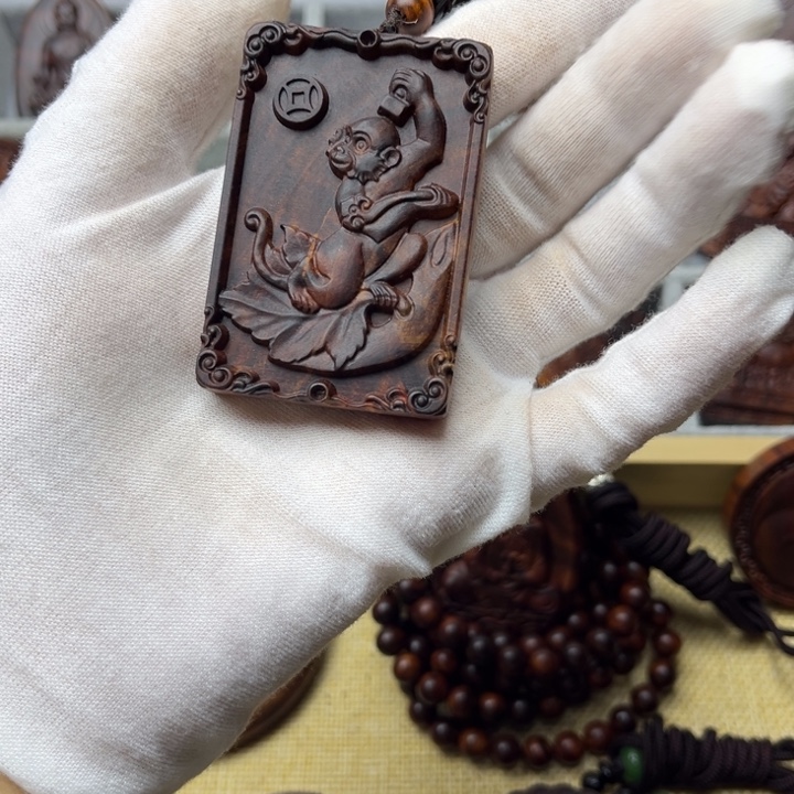 模***人黄花梨/降香黄檀手串/手链猴