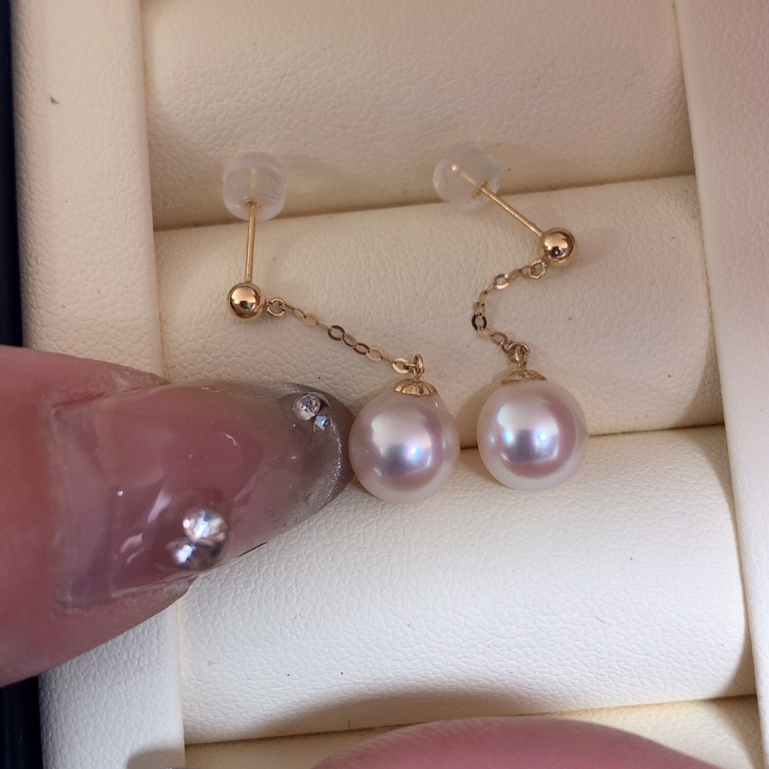 海水珍珠耳饰18K金镶嵌