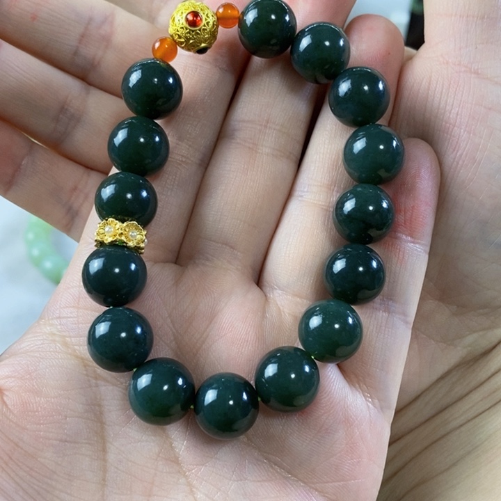 和田玉手串手链未镶嵌绯*