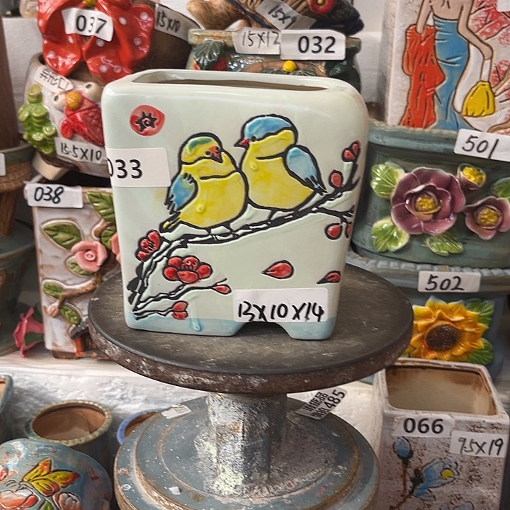 陌***轻粗陶材质多肉花盆033孤品