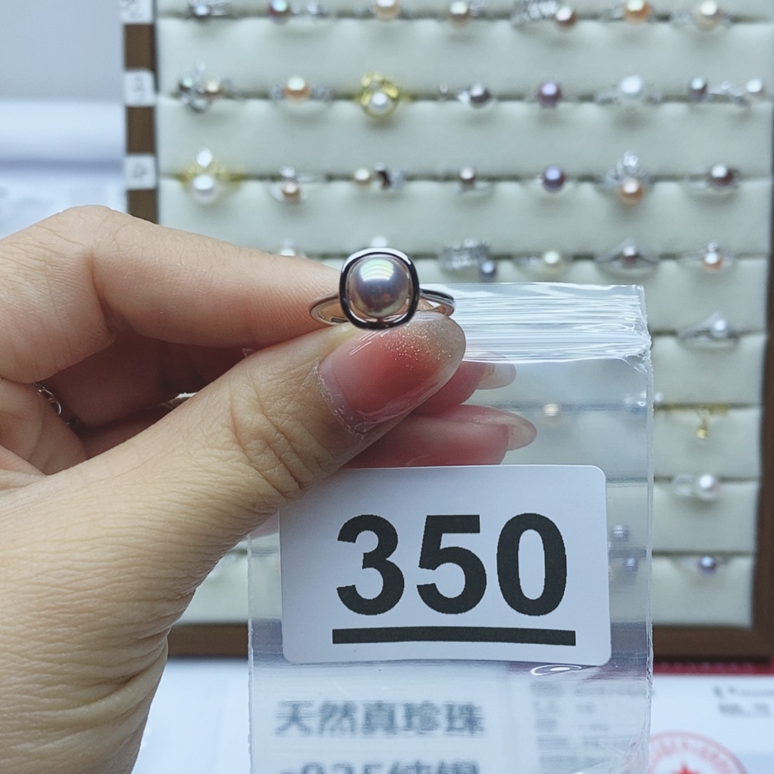 淡水珍珠戒指银S925镶嵌福*350