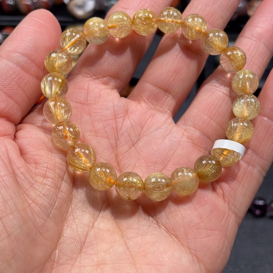 水晶手链未镶嵌钛金手链8.8mm左右