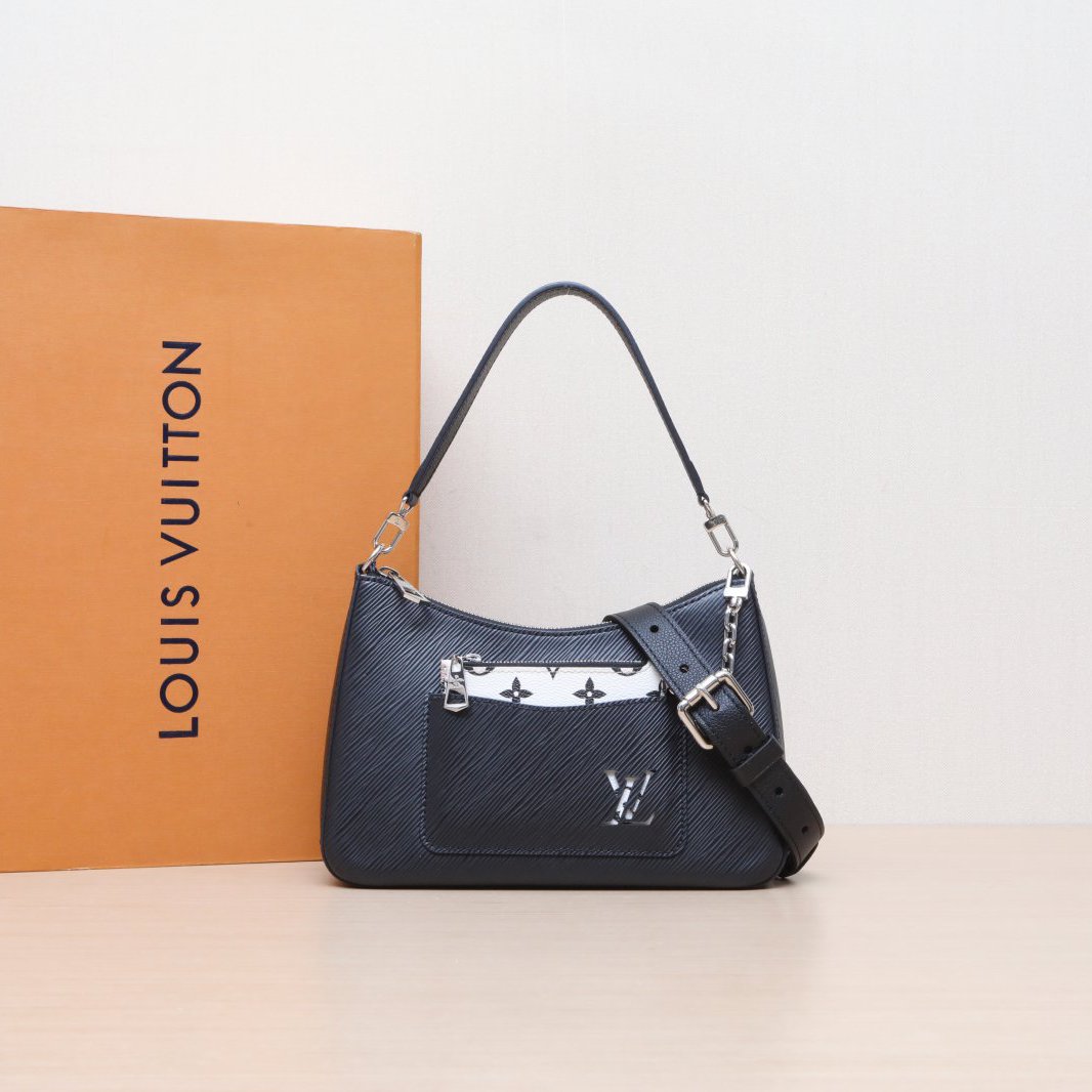 95新 LouisVuitton/路易威登 小花攀攀Marelle 二合一腋下包 芯片