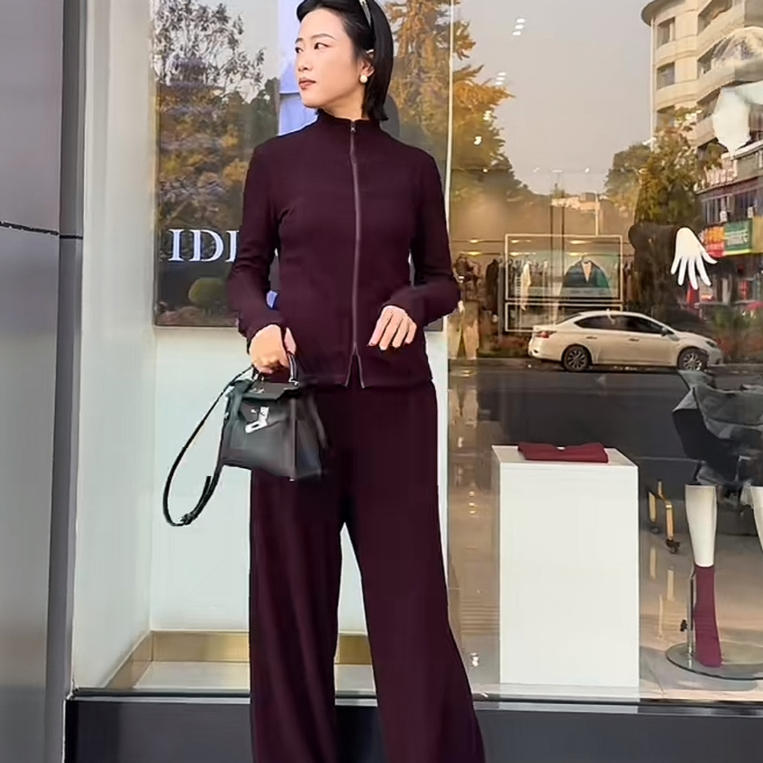 秋冬简约时尚气质显瘦防风立领德绒上衣