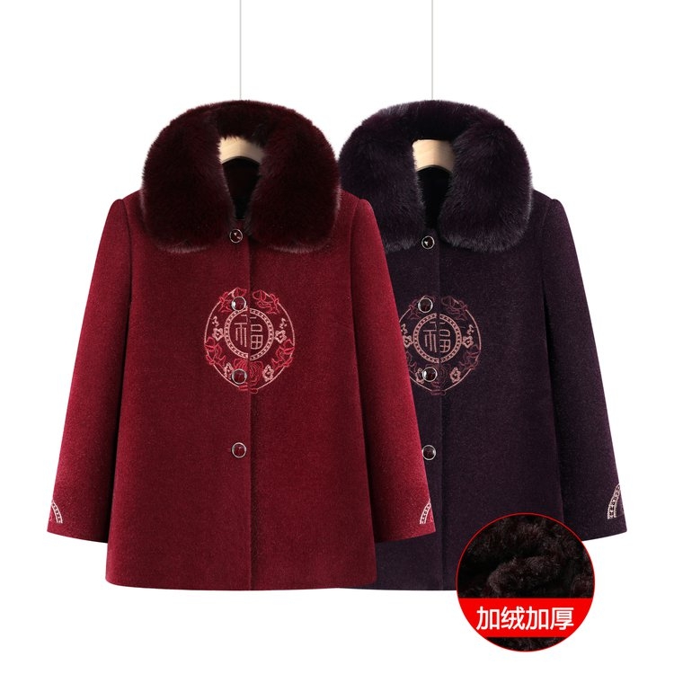 2025冬季加绒加厚中老年女装棉衣常规中年70岁婆婆冬天服装