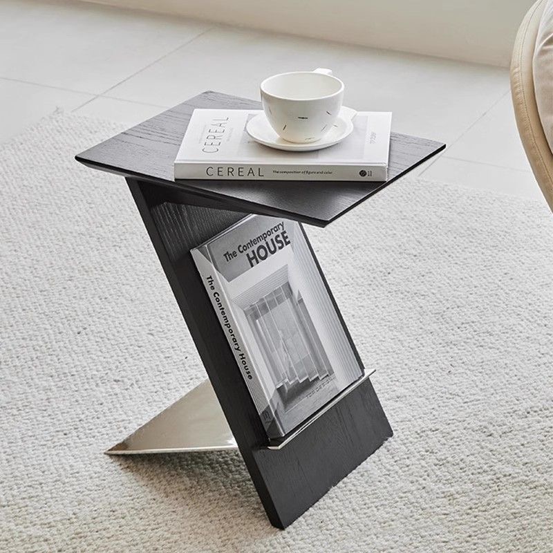 北欧茶几简约创意角几客厅家用轻奢置物架现代实木卧室小边几Z字