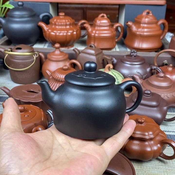 紫砂茶壶如意220CC原矿老紫泥捂灰工艺特价
