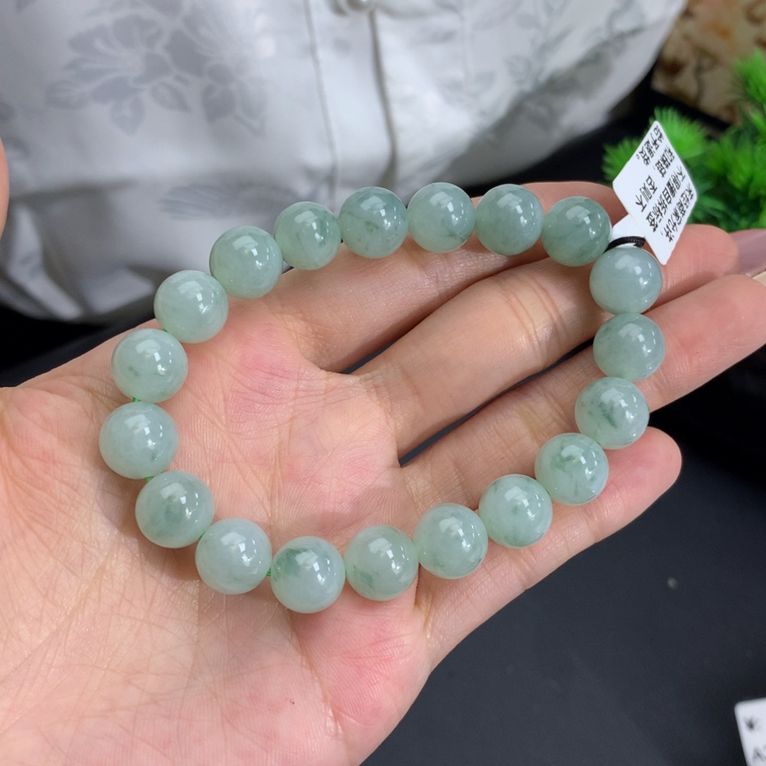 未镶嵌翡翠手链卡10胶润晴飘花手串