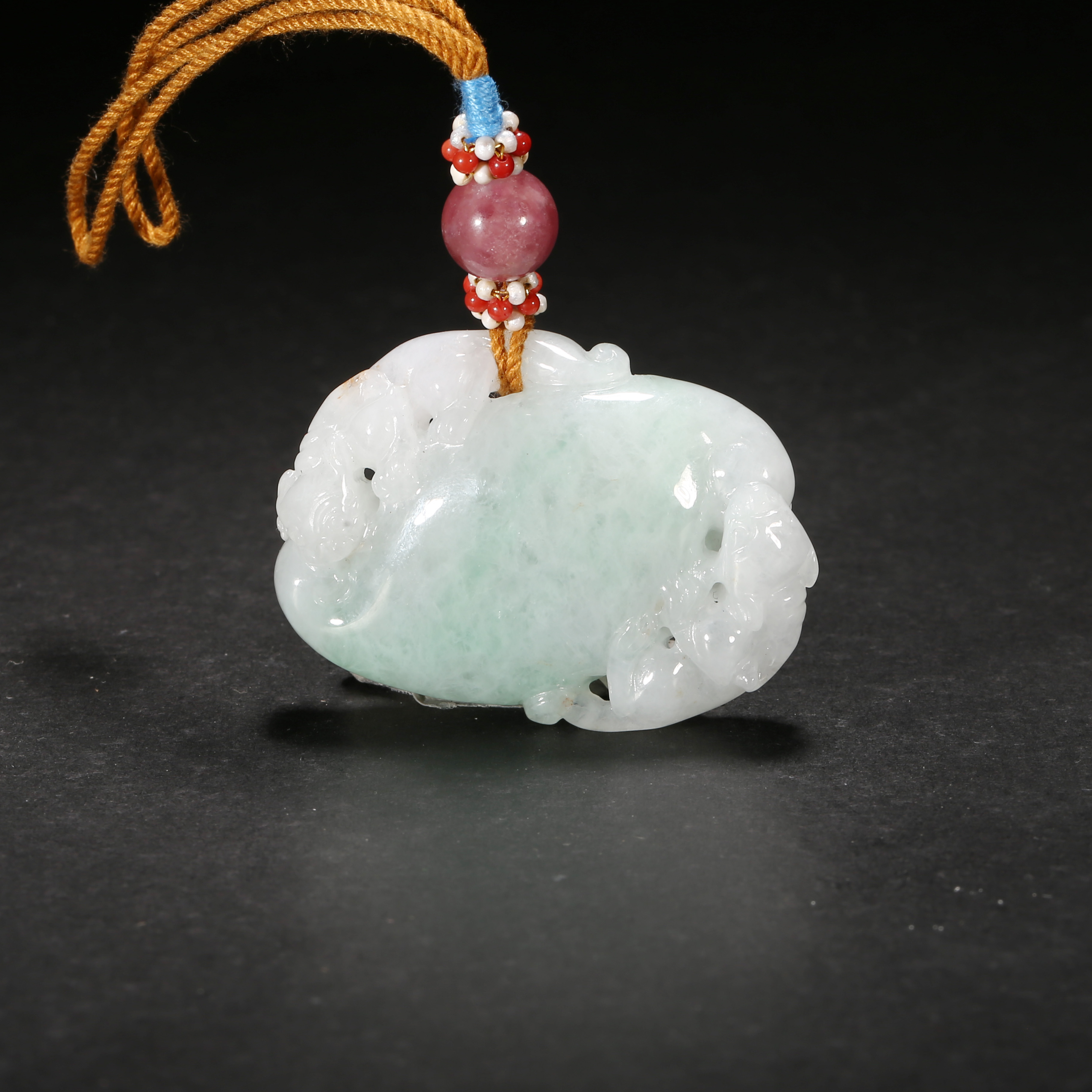 清代*翡翠兽纹坠/11XQ2809/翡翠【北京文博】