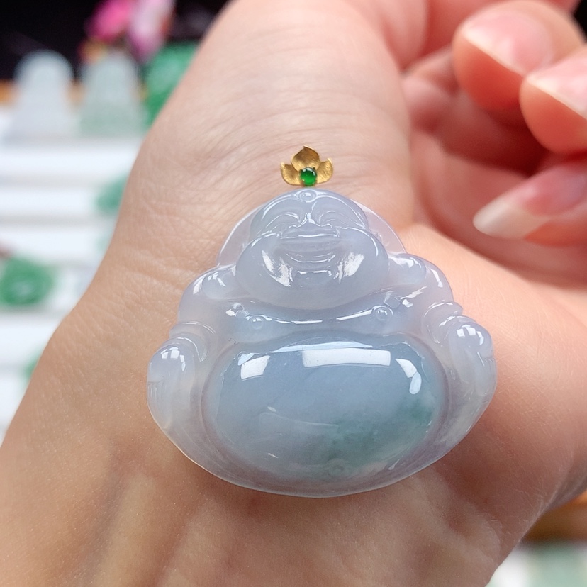 【闪购商品】翡翠吊坠(赠链)18K金镶嵌