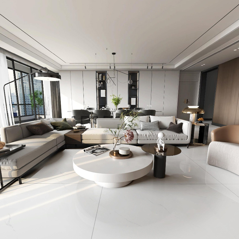 连纹通体大理石子母瓷砖现代简约客厅卧室亮光地板砖防滑地砖