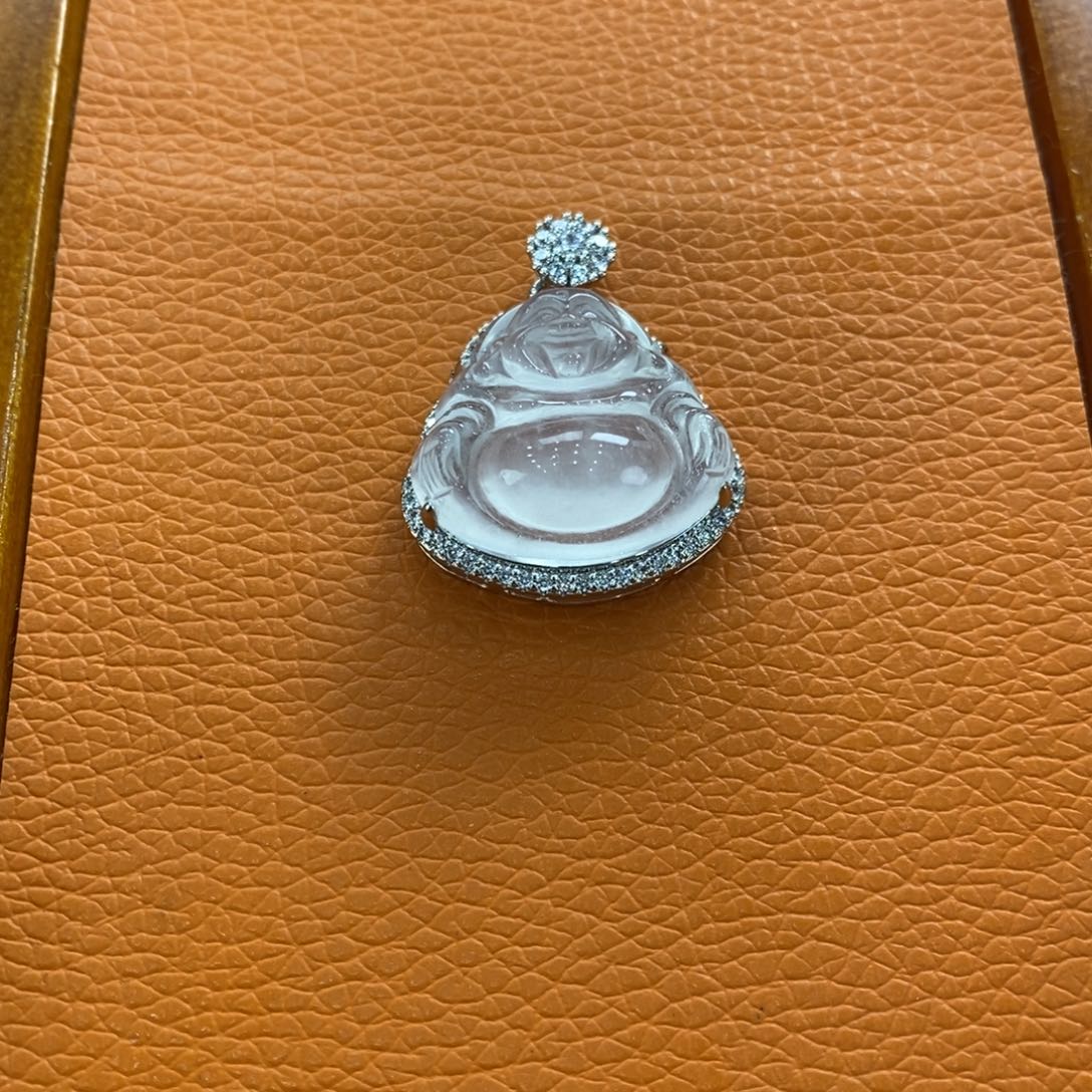 石英质玉吊坠(赠链)银S925镶嵌