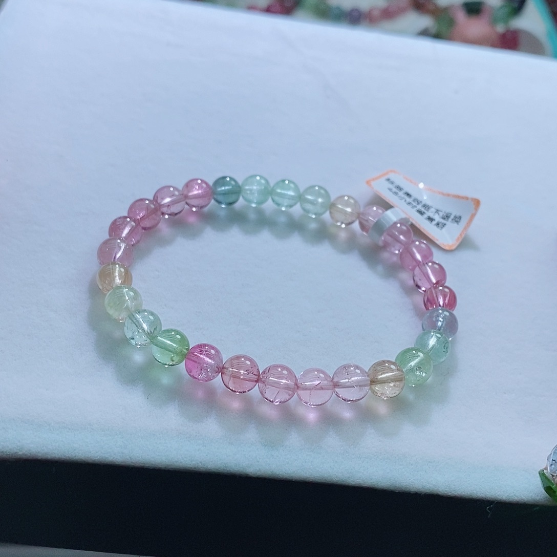 碧玺手链未镶嵌6.8mm左右