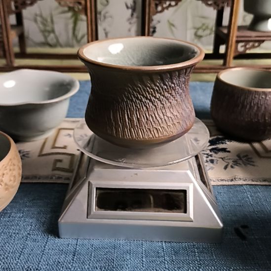 晓***行摆件清凉寺汝瓷仿古釉纯手工跳刀单杯